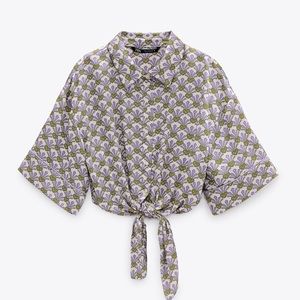 Zara printed pajama top trf 🏷